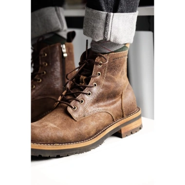 Giày nam cao cổ WOLVERINE ZIP nâu – Boot da bò sáp siêu bền, phượt, giảm giá 6,012,500₫
