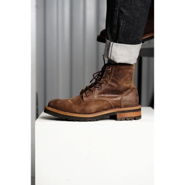 Giày nam cao cổ WOLVERINE ZIP nâu – Boot da bò sáp siêu bền, phượt, giảm giá 6,012,500₫