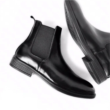 Giày nam Chelsea Boot cao cổ da bò thật TEFOSS HN601 - Da Nappa, size 38-44, mũi tròn, giá giảm 2.762.500 VND