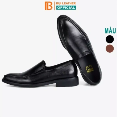 Giày nam công sở da bò nappa G114 - Giày lười Bụi leather, hộp sang trọng, bảo hành 12 tháng