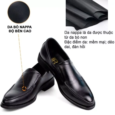 Giày nam công sở da bò nappa G114 - Giày lười Bụi leather, hộp sang trọng, bảo hành 12 tháng