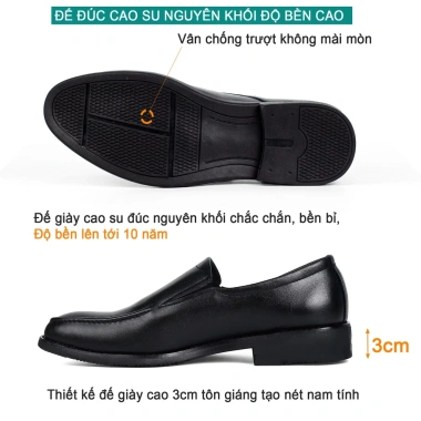 Giày nam công sở da bò nappa G114 - Giày lười Bụi leather, hộp sang trọng, bảo hành 12 tháng