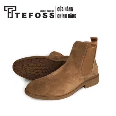 Giày nam da bò thật Chelsea Boots TEFOSS HN601 cao cổ màu vàng bò size 38-44 Giá 2.6tr