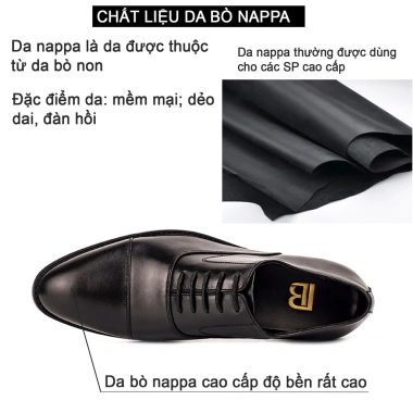 Giày nam Oxford công sở da bò nappa đen G105 - Bảo hành 12 tháng - Giá chỉ 690.030đ
