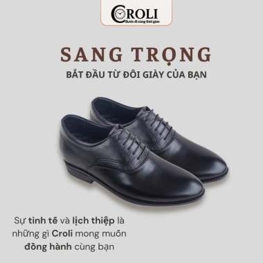 Giày Nam Tây da bò thật tăng chiều cao, đế cao su CROLI TC1.196 - Giá 550k (giảm) 2