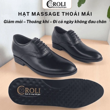 Giày Nam Tây da bò thật tăng chiều cao, đế cao su CROLI TC1.196 - Giá 550k (giảm) 4