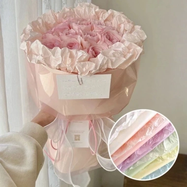Giấy nhăn ánh trai mếch nến gói hoa Sydney KNG09 - Giá 25.000, chất cao, thiết kế mới hot 5