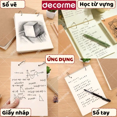 Giấy nháp A5 sổ 1 khoen 100 tờ bìa vintage - Phác thảo, vẽ, ghi chép, sổ tay 41.900 VND 2