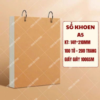Giấy nháp A5 sổ 1 khoen 100 tờ bìa vintage - Phác thảo, vẽ, ghi chép, sổ tay 41.900 VND 10
