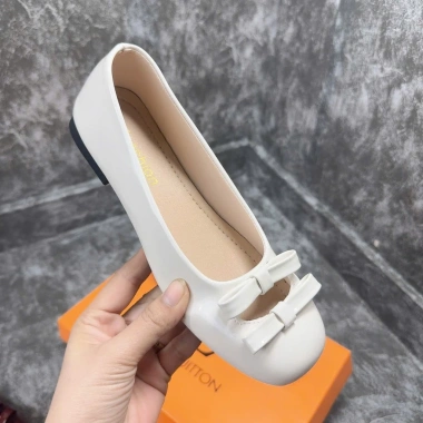 Giày nữ búp bê 2 nơ da mềm, đế bệt dẻo êm chân - Thời trang, giảm giá 135k