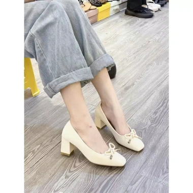 Giày nữ búp bê gót cao 5p phối nơ thời trang - Giá chỉ 279.000đ giảm mạnh 5