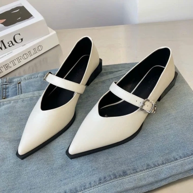 Giày nữ búp bê mũi nhọn đế 2,5cm phong cách thời trang H74 - Giá ưu đãi 145k