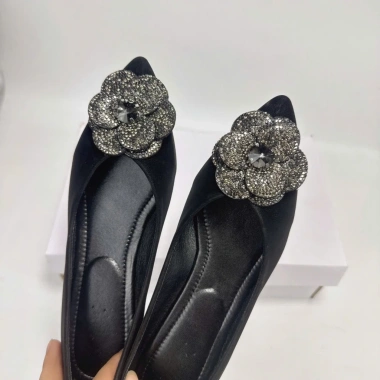 Giày nữ búp bê nơ hoa trà da mềm H115 - Thời trang, giá ưu đãi 131.000₫