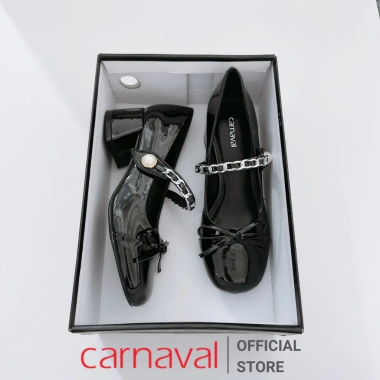 Giày Nữ Cao Gót 5cm Búp Bê Nơ Quai Gài Ngọc Trai - Carnaval Siểu Xinh, Giảm Giá 22% - 400k