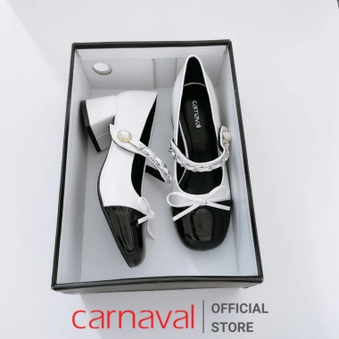 Giày Nữ Cao Gót 5cm Búp Bê Nơ Quai Gài Ngọc Trai - Carnaval Siểu Xinh, Giảm Giá 22% - 400k