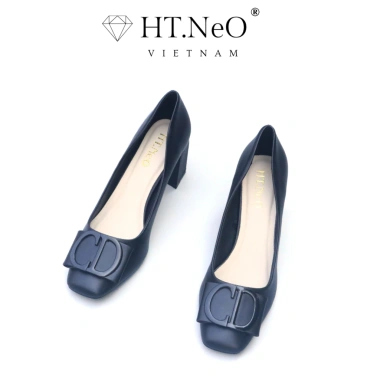 Giày Nữ Công Sở HT.NEO Da Cao Cấp Gót Trụ 6cm - Classic Sang Trọng, Giá 520.000đ