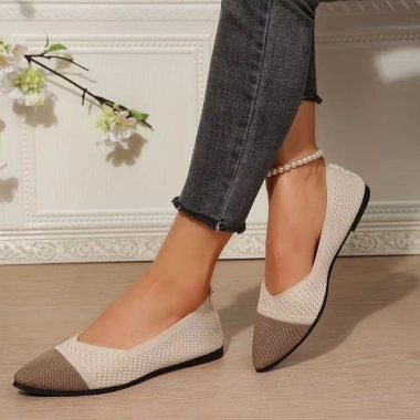 Giày nữ da báo size lớn, mũi nhọn, đế bằng, thoáng khí, phù hợp làm việc 6PKL