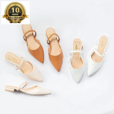 Giày Nữ Đế Bệt Mũi Nhọn Thời Trang Phối Dây EL002 Vàng Bò - Tặng Nước Hoa, 1,4 Triệu