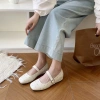 Giày nữ đế cao 3cm mũi vuông đính đá cá tính - Mary Jane búp bê tiểu thư 6.002, full box, giảm còn 269.000đ 5