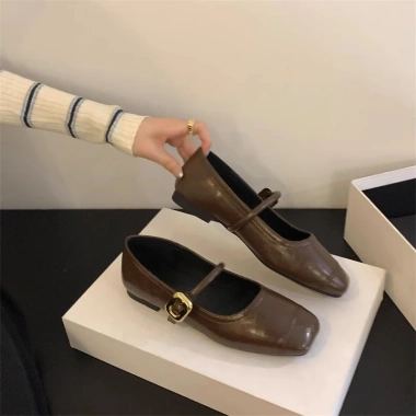 Giày Nữ Sweetc Mary Jane Ngón Vuông, Khóa Nông Đế, Đế Mềm Thoải Mái 159k 7