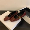 Giày Nữ Sweetc Mary Jane Ngón Vuông, Khóa Nông Đế, Đế Mềm Thoải Mái 159k 10