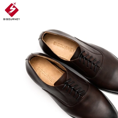 Giày Oxford Đế Phíp Cao Cấp Nâu Patina SIGOURNEY Da Bò Mềm Mịn - Bảo Hành 18 Tháng - 1.3 Triệu