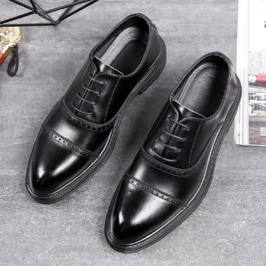 Giày Oxford Nam TIBAS Da Bò Đen Đế Cao 4cm Lịch Lãm - Sang Trọng, Giá 592.000đ