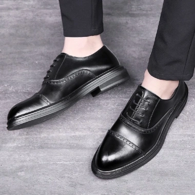 Giày Oxford Nam TIBAS Da Bò Đen Đế Cao 4cm Lịch Lãm - Sang Trọng, Giá 592.000đ