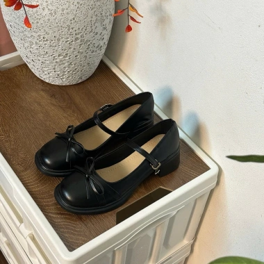 Giày Oxford nữ chân gầy lùi 1 size mũi trơn đính nơ chupy - Giá ưu đãi 119.000₫