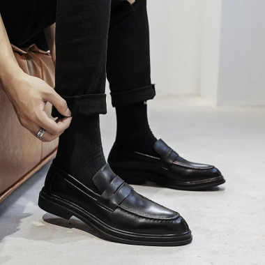 Giày Penny Loafer Lười LF03 TIBAS Da Bò Nguyên Tấm Đế Cao Su +3,5cm Giá 592k