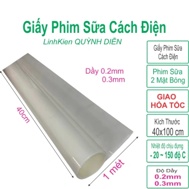 Giấy phim cách điện chịu nhiệt 40x100cm điện cơ, điện tử QUỲNH DIỄN - 17.337₫