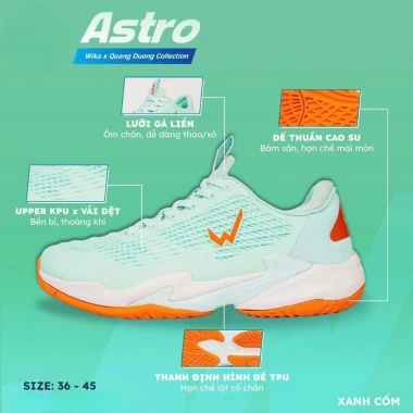 Giày Pickleball Wika Astro Chính Hãng - Đệm Wi‑Cloud Êm Ái, Form Chắc Chắn, Phù Hợp Nam Nữ, Giá 1.699.000₫ 7 Giày Pickleball Wika Astro Chính Hãng - Đệm Wi‑Cloud Êm Ái, Form Chắc Chắn, Phù Hợp Nam Nữ, Giá 1.699.000₫ 7