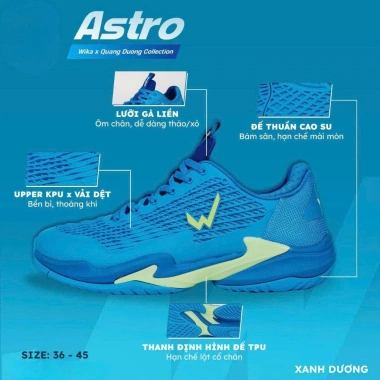 Giày Pickleball Wika Astro Chính Hãng - Đệm Wi‑Cloud Êm Ái, Form Chắc Chắn, Phù Hợp Nam Nữ, Giá 1.699.000₫