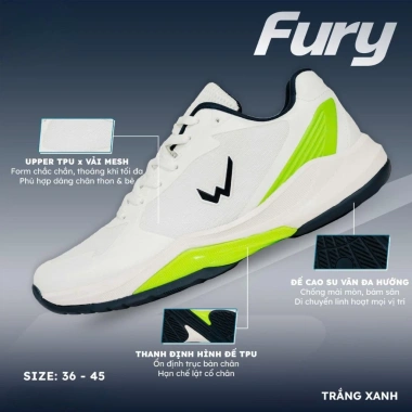Giày Pickleball Wika Fury x Quang Dương Pro Series Bền Bỉ êm Ái Ổn Định Giảm Chấn Hiệu Quả Giá Ưu Đãi 899k