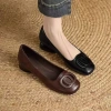 Giày Retro nữ mũi vuông slip-on da mềm nhẹ, đế bằng, giá 283.847₫, giảm 18%