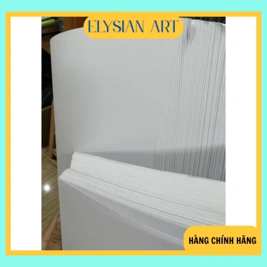 Giấy Roki 200gsm A1/A2 - Ký họa, vẽ kỹ thuật, phấn, chì màu, set 5 tờ trắng mịn 2 mặt 3