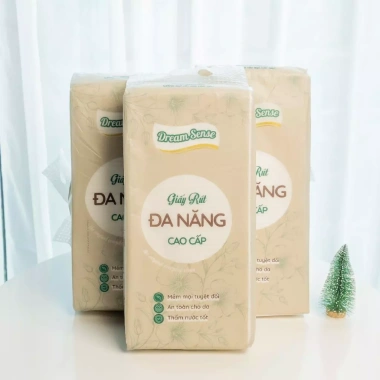 Giấy Rút Đa Năng DreamSense Khăn Giấy Cao Cấp Mềm Mịn An Toàn Da Thấm Hút Tốt 4 Bịch 1.280 Tờ 4