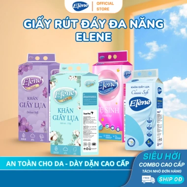 Giấy Rút Đáy Đa Năng Elene 4 Lớp Cao Cấp, Mềm Mịn, An Toàn Combo 8 Gói Giá Ưu Đãi