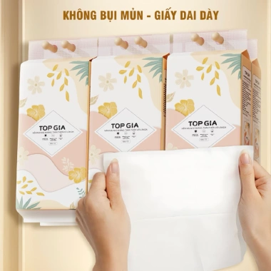 Giấy Rút Đáy Treo Tường Topgia Siêu Dày, Lớn, An Toàn, Tiện Lợi, Tặng Móc Treo 7