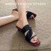 Giày sandal cao gót nữ hai dây, mũi vuông, đế nêm đa năng - Giá ưu đãi 210.960₫ 5