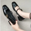 Giày sandal cao gót vá mũi 5 phân LT34 - Quai cài khuy vuông, quai ngang, giảm còn 198.000₫