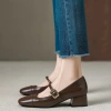 Giày sandal cao gót vá mũi 5 phân LT34 - Quai cài khuy vuông, quai ngang, giảm còn 198.000₫ 6