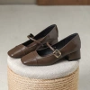 Giày sandal cao gót vá mũi 5 phân LT34 - Quai cài khuy vuông, quai ngang, giảm còn 198.000₫ 7
