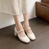 Giày sandal cao gót vá mũi 5 phân LT34 - Quai cài khuy vuông, quai ngang, giảm còn 198.000₫ 9
