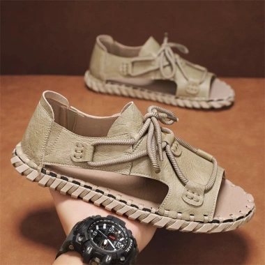 Giày sandal da La Mã nam mùa hè 2.025 đế mềm không trơn trượt thích hợp đi biển lái xe ngày thường giảm 23% 7