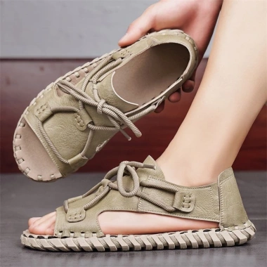 Giày sandal da La Mã nam mùa hè 2.025 đế mềm không trơn trượt thích hợp đi biển lái xe ngày thường giảm 23% 9