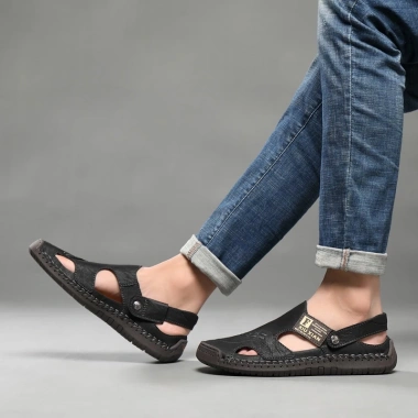 Giày sandal da thoáng khí thời trang nam - Đi biển nhẹ nhàng, chỉ 420.000₫ 9