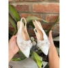 Giày sandal mũi nhọn đính hoa ngọc lấp lánh, quí phái, đế vuông T262H cho nữ dự tiệc cô dâu 6