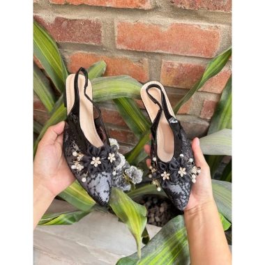 Giày sandal mũi nhọn đính hoa ngọc lấp lánh, quí phái, đế vuông T262H cho nữ dự tiệc cô dâu 8