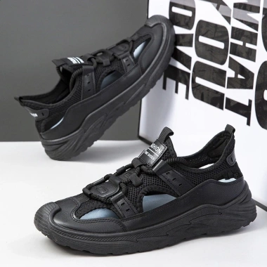 Giày sandal nam buộc dây dệt, đế rỗng dày, chống mài mòn, đi biển - 179.000₫ 3